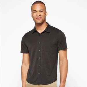 01.ALGO Kevin Knoven Black Button Down Performance Shirt